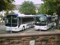 Zwei MAN Lions Regio der Fa. Luschin am 28.Mai 2011 zu Gast in Freiburg.