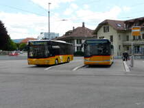 Postauto - MAN Lion`s City  BE 461217 und Solaris BE  436203 in Worb am 28.05.2011