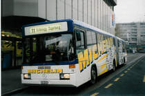 Aus dem Archiv: ZVB Zug Nr. 72/ZG 46'072 - Mercedes/Hess O 405G am 31. Dezember 1998 in Zug, Bundesplatz (mit Vollwerbung fr  MICHELIN )