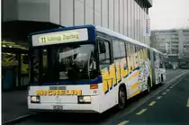 Aus dem Archiv: ZVB Zug Nr. 72/ZG 46'072 - Mercedes/Hess O 405G am 31. Dezember 1998 in Zug, Bundesplatz (mit Vollwerbung f�r  MICHELIN )