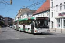 MAN NGE 152, Obus 011 der BBG-Eberswalde am 28.06.2011 in der Altstadt von Eberswalde. 

