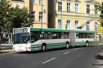 MAN NGE 152, Obus 033 der BBG-Eberswalde am 28.06.2011 in der Friedrich-Ebert-Stra�e in Eberswalde. 

