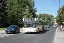 MAN NGE 152, Obus 038 der BBG-Eberswalde am 28.06.2011 in der Friedrich-Ebert-Stra�e in Eberswalde. 


