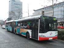 Bogestra Wagen 0466,Solaris Urbino 18 in Ruhestellung im Bochumer Hbf/Bbf.(05.01.2008)