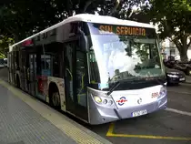 Castrosua Magnus mit der Wagennummer 599 in Malaga an der Costa del Sol.