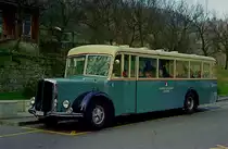 Autobus Nr. 5 Berna/Hess 4UPO-463-H2 (Achtzylindermotor),
Automobilgesellschaft Gsgeramt,
aufgenommen 1975 in LOSTORF (Region Olten/Gsgeramt) 
mit LEICA CL (Diapositiv)