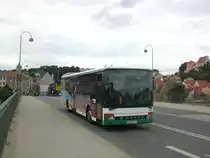 Setra S 300er-Serie NF auf der Linie C nach Mei�en Krankenhaus nahe der Haltestelle Mei�en Altstadtbr�cke.(25.7.2011)