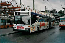 Aus dem Archiv: WV Winterthur - Nr. 153 - Mercedes O 405GTZ Gelenktrolleybus am 18. April 1999 beim Bahnhof Winterthur (mit Vollwerbung f�r  Strahm )