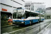 Aus dem Archiv: VBZ Z�rich - Nr. 114 - Mercedes O 405GTZ Gelenktrolleybus am 18. April 1998 in Z�rich, L�wenplatz