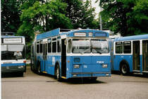 Aus dem Archiv: VBZ Z�rich - Nr. 75 - FBW/R&J Gelenktrolleybus am 26. Juni 1999 in Z�rich, Garage Hardau