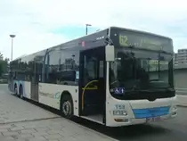 MAN Lion's City 3-Achser  SVP Stadtverkehr Pforzheim  PF-VB 6158, Pforzheim HBf 16.08.2011