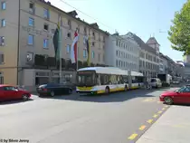 VBSH Nr. 101 (Hess Swisstrolley 3 BGT-N2C) am 31.8.2011 beim Bhf. Schaffhausen. Dieser Swisstrolley war der erste f�r die VBSH; und wurde im August 2011 in Betrieb genommen. Somit wird die VBSH ihre NAW-Trolleys ersetzen, und der gesamte VBSH-Fuhrpark wird niederflurig.