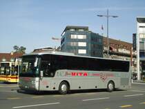 Aus Italien: V.I.T.A., Valle d'Aoste - EF-992XP - Van Hool am 3. September 2011 beim Bahnhof Thun