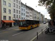 Postauto/PU Steiger Nr. 267 (Mercedes CitaroII O530) am 31.8.2011 in Winterthur, Schmidgasse. Dieser Wagen ersetzte im Sommer 2011 den 12 jhrigen Setra S315NF Nr. 060. Somit ist dieser Fahrzeugserie aus dem Kanton Zrich verschwunden und es verbleiben nur noch die 4 S319NF von PU Ryffel.