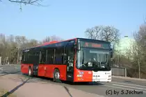 SB-RV 506 der SaarPfalzBus GmbH am 29.01.2011 in Neunkirchen(Saar), eingesetzt auf der Linie R6 nach St.Ingbert. Nchster Halt, Neunkirchen Lindenallee