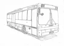 Eine von mir freihand angefertigte Bleistiftzeichnung eines Mercedes-Benz O 407 von BRN (Wagen 795), basierend auf folgendem Bild: http://upload.wikimedia.org/wikipedia/commons/9/95/BRN_bus_MB_O407_100_0355.jpg