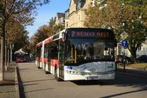 Wagen 107 der Stadtwirtschaft Weimar am Buchenwaldplatz in Weimar am 28.09.2011


