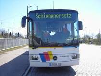 Schienenersatzverkehr Guben - Kerkwitz, am 14.04.2007 am Bahnhof Guben