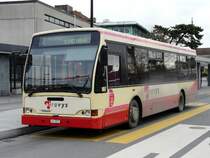 travys - Volvo Bus VD 1257 eingeteilt auf der Linie 2 Gare - Cheminet beim Busbahnhof in Yverdon les Bains am 19.01.2007