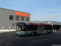 Eurobus/Stadtbus Kreuzlingen Nr. 90 ''Sankt Ulrich'' (Solaris Urbino 12) am 5.10.2011 beim Seepark. Auch Stadtbus Kreuzlingen ist in gewisser Massen Opfer des eigenen Erfolgs, denn erstmals gen�gten die Urbino 10 Midibusse nicht mehr, und es wurde 2011 ein Solaris Urbino 12 beschafft.