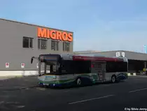 Eurobus/Stadtbus Kreuzlingen Nr. 90 ''Sankt Ulrich'' (Solaris Urbino 12) am 5.10.2011 beim Seepark. Auch Stadtbus Kreuzlingen ist in gewisser Massen Opfer des eigenen Erfolgs, denn erstmals gen�gten die Urbino 10 Midibusse nicht mehr, und es wurde 2011 ein Solaris Urbino 12 beschafft.