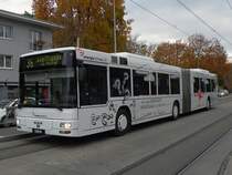 Neuer Werbebus bei den Basler Verkehrs-Betriebe. MAN Bus mit der Betriebsnummer 781 wirbt f�r energieschweiz.ch. Die Aufnahme stammt vom 04.11.2011.