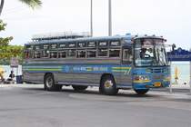 Mercedes-Bus mit der Nr. 1814-013 der Linie Phuket-Patong am 05.Juni 2011 in der Endstelle in der Taweewong Road von Patong.