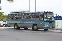 Mercedes-Bus mit der Nr. 1814-013 der Linie Phuket-Patong am 05.Juni 2011 in der Endstelle in der Taweewong Road von Patong.
