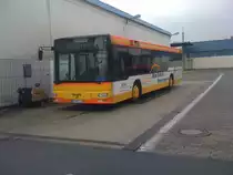 KO-RY 164 geh�rt der KEVAG-Koblenz. Der MAN NL263 f�hrt Werbung f�r das Kevag-Monatsabo. (Koblenz/11.11.11)