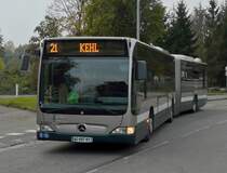 Am 30.10.2011 war dieser M-B Citaro im Shuttledienst zwischender vorletzten Stra�enbahnhaltestelle  Jean Jaur�s  Strasbourg und Kehl im stunden Takt im Einsatz.  