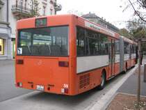 Der MB 405G Nr. 59, welcher eigentlich schon seit Jahren ausrangiert ist, kam vor wenigen Minuten aus Herzogenbuchsee (Linie 5) an. Solothurn HB, 16.11.2011.