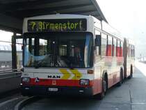 RVBW - MAN Gelenkbus Nr.125 AG 15104 bei der Haltestelle Bahnhof SBB in Baden am 29.12.2007