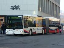 RVBW - MAN Gelenkbus Nr.154 AG 228164 bei der Haltestelle Schlossbergplatz in Baden am 29.12.2007