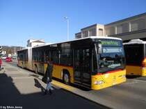 Postauto/PU Stucki Nr. 12 (Mercedes Citaro O530G) am 29.11.2011 in Porrentruy, dem einzigen Gelenkbus in dieser Region.