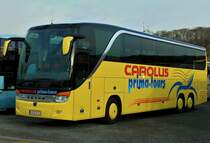 Setra S416HDH am 15.12.2011 auf dem Aachener Bendplatz, dem Busparkplatz fr die Besucher des Aachener Weihnachtsmarkts.