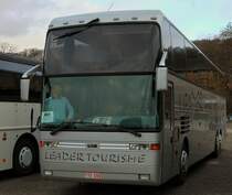 EOS Reisebus am 15.12.2011 auf dem Aachener Bendplatz, dem Busparkplatz fr die Besucher des Aachener Weihnachtsmarkts.