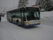 RingJet, ex. La Chaux-de-Fonds, heute mit Schneeketten im Einsatz, beim Burgerbad Leukerbad, 21.12.2011.
