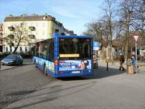 Bus der OVG verl�sst die Haltestelle Bahnhof Oranienburg am 10.2.2008 (Mercedes, Citaro)