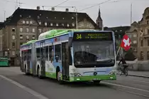 Mercedes Citaro mit der Betriebsnummer 728 �berquert die Mittlere Rheinbr�cke Richtung Haltestelle Rheingasse. Die Aufnahme stammt vom 13.08.2011.