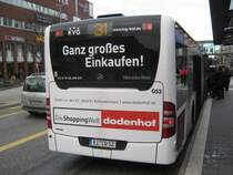 Citaro Bus von Mercedes an der Haltestelle Kiel Hauptbahnhof. Aufgenommen habe ich das Foto am 30.12.2011 in Kiel.