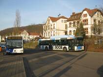 Citaro Bus und MAN Gas Bus in Saarbrcken Brebach. Aufgenommen habe ich das Foto im Januar 2012 am Bahnhof Brebach.