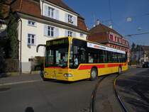 Mercedes Citaro mit der Betriebsnummer 87 auf der Linie 61 fhrt zur Haltestelle Neuweilersatrasse. Die Aufnahme stmmt vom 17.01.2012.