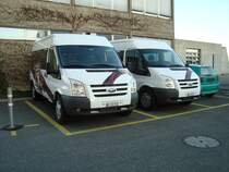 2 Ford Transit destins aux transports des joueurs du club de football Neuchtel Xamax photographis  Neuchtel (Suisse) le 15.01.2012 devant le stade de la Maladire
 