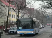 MAN NL 313 von Willi Brust & Sohn, BAR-KB 138,  als Schienenersatzverkehr f�r die S-Bahnlinie 3 zwischen K�penick und N�ldnerplatz im Einsatz. 28.1.2012, Ehrlichstra�e, Berlin