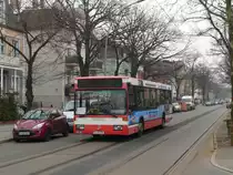 B-BN 788 von Nieder Berlin im Ersatzverkehr-Einsatz zwischen K�penick, Karlshorst und N�ldnerplatz. Grund: Bauma�nahmen in der Treskowallee, Karlshorst. 28.1.2012, Ehrlichstra�e Berlin