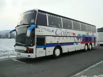 Setra 316 HDS Coiro Tours assurant la ligne Suisse - Italie photographi� le 02.02.2012 � proximit� de l'entreprise Helvecie � Payerne