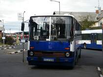 CLH-608 (Balaton Voln Ikarus 260) wartet beim Bahnhof Veszprm, am 08. 10. 2011. 