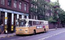 Kopenhagen KS Buslinie 3 (Leyland-DAB 508) Griffenfeldsgade im Juli 1974.
