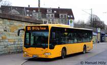 EVAG 3406 mit der Linie 185 nach Oberhausen.
Aufgenommen am Bahnhof Essen Borbeck, 3.2.2012.
