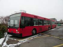 Van Hool Bus mit der BVB Betriebsnummer 740 (ex Bernmobil 244) auf dem Hof der Garage Rankstrasse. Die Aufnahme stammt vom 13.02.2012.